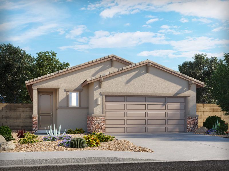 Representative exterior photo of a completed home built from the Atengo by Meritage Homes in Las Patrias at Star Valley II, Tucson, AZ (Image 12).