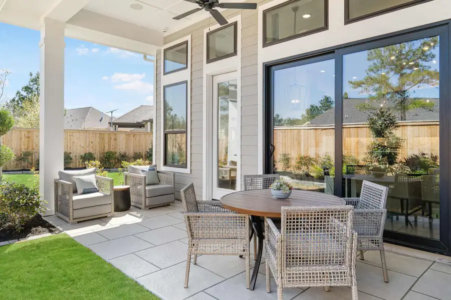 Representative exterior details of a home built from the The Azalea by David Weekley Homes in Crighton Cove - Signature Series, Conroe (Image 3).