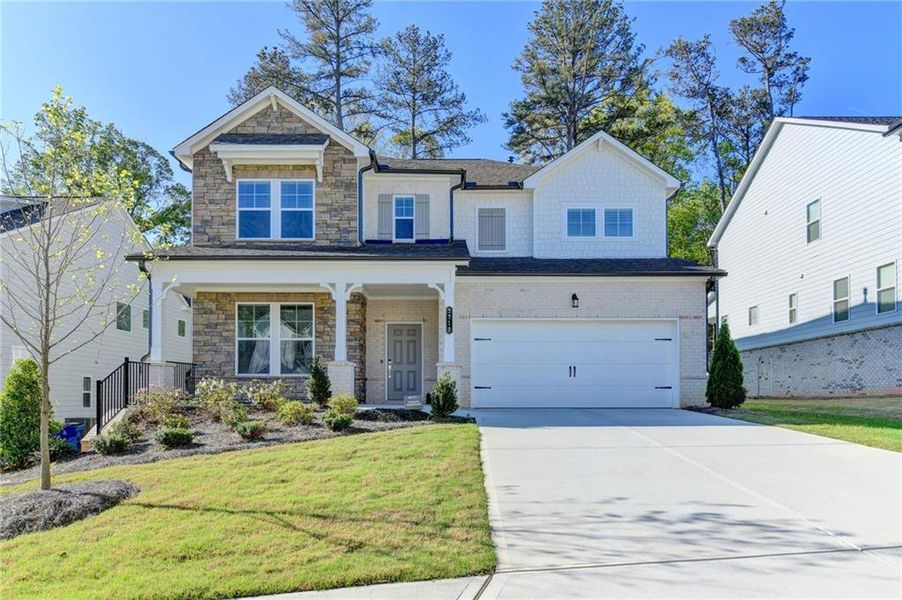 Front exterior of a new home in Bailey Fence, Dacula, GA, highlighting curb appeal (Image 28).