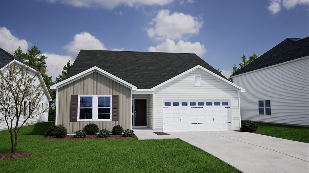 Representative exterior photo of a completed home built from the Gwinnett - Genesis Value Collection by Mungo Homes in Killians Crossing, Blythewood, SC (Image 12).