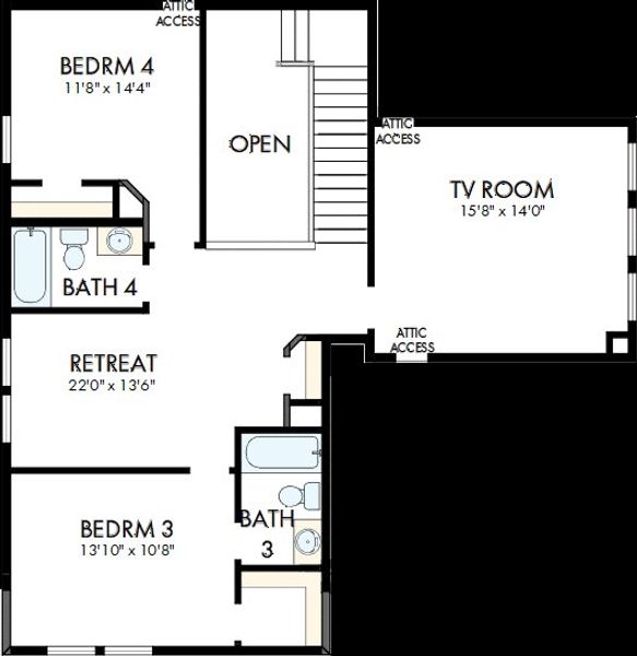 2D floor plan layout of this home in Meyer Ranch – Select Reserve Series, New Braunfels, TX (Image 3). 2D floor plan layout of this home in Meyer Ranch – Select Reserve Series, New Braunfels, TX (Image 3).
