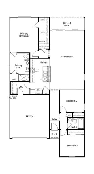 2D floor plan layout of this home in Colina de Anza Traditions, Tucson, AZ (Image 2). 2D floor plan layout of this home in Colina de Anza Traditions, Tucson, AZ (Image 2).