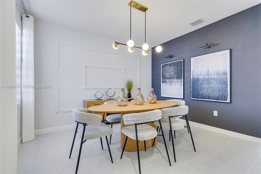 Furnished interior view inside a new home in Del Mar, Miami (Image 3).