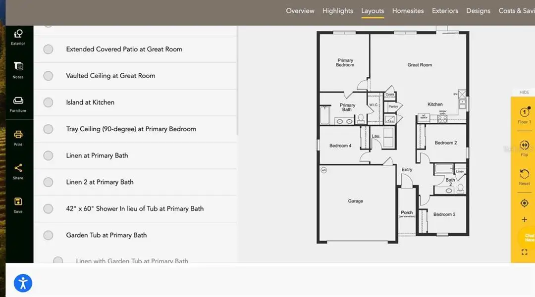 2D floor plan layout of this home in , Clermont, FL (Image 4).