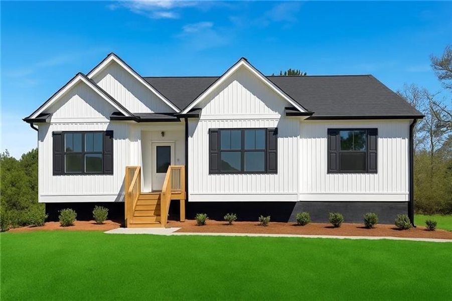 Front exterior of a new home in , Douglasville, GA, highlighting curb appeal (Image 1). Front exterior of a new home in , Douglasville, GA, highlighting curb appeal (Image 1).