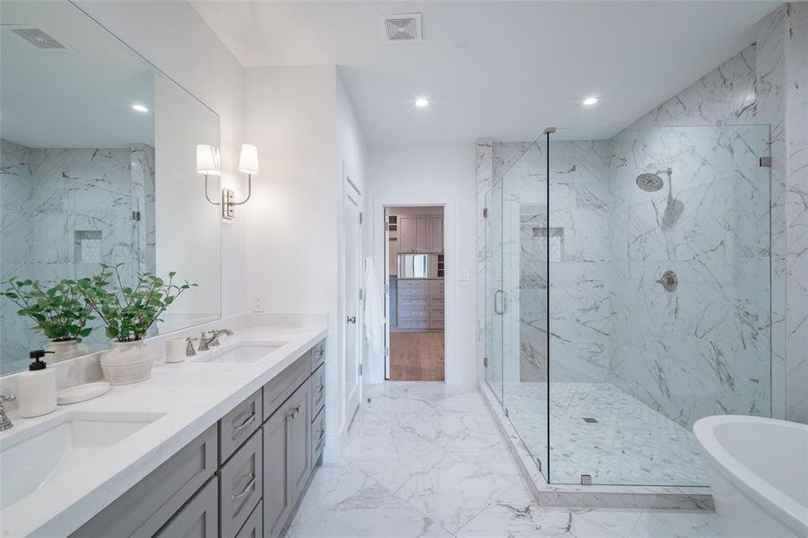 Primary bathroom featuring 
double vanity