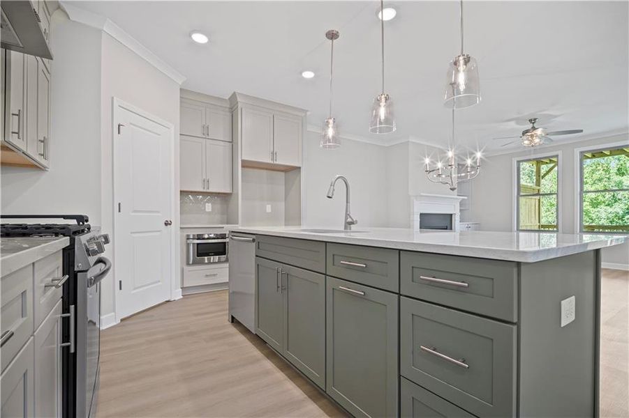 Furnished interior view inside a new home in The Retreat at River Green, Canton (Image 10).