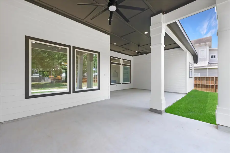 Large Extended Back Patio Has Two Entertaining Seating Areas Ready with Everything You Need to Design Your Outdoor Kitchen and Backyard Oasis.