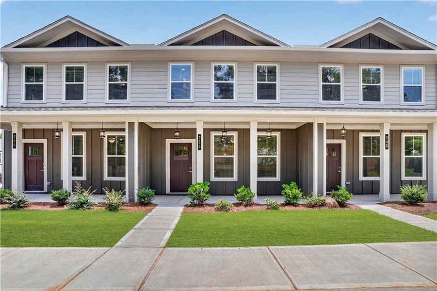 Front exterior of a new home in , Fayetteville, GA, highlighting curb appeal (Image 2). Front exterior of a new home in , Fayetteville, GA, highlighting curb appeal (Image 2).