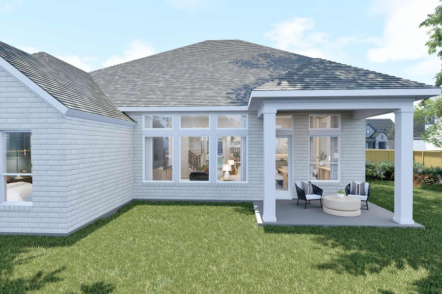 Representative exterior details of a home built from the The Orchid by David Weekley Homes in Dunham Pointe 65' Homesites, Cypress (Image 3).