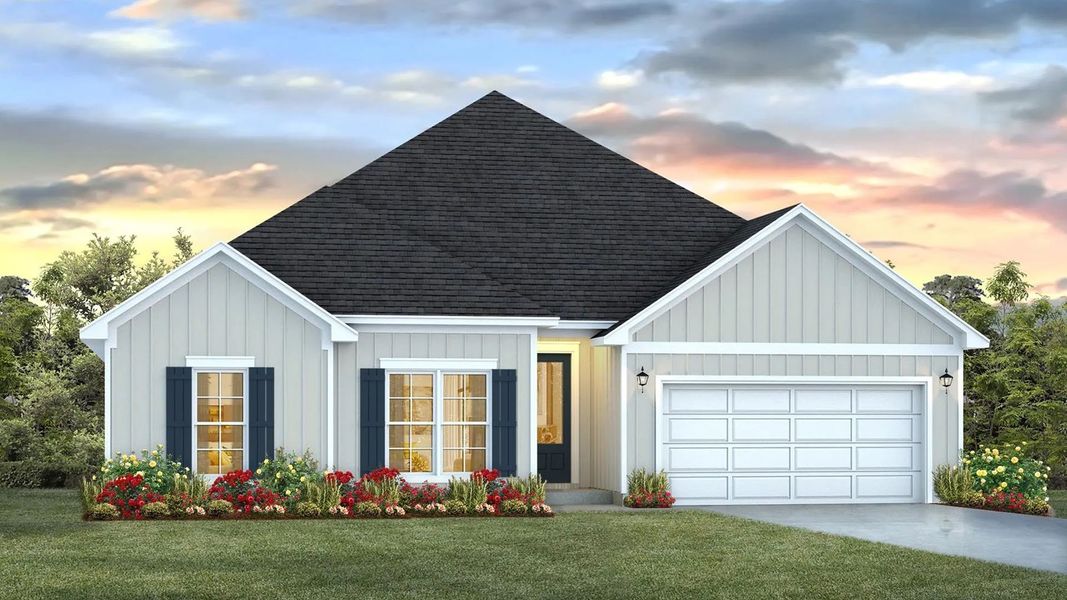 Representative exterior photo of a completed home built from the Camellia by D.R. Horton in Breakfast Point East Phase II, Panama City Beach, FL (Image 2).