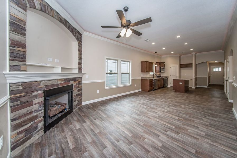 Representative unfurnished interior of a home built from the Inman by Enchanted Homes in Lonesome Dove, San Antonio (Image 29).