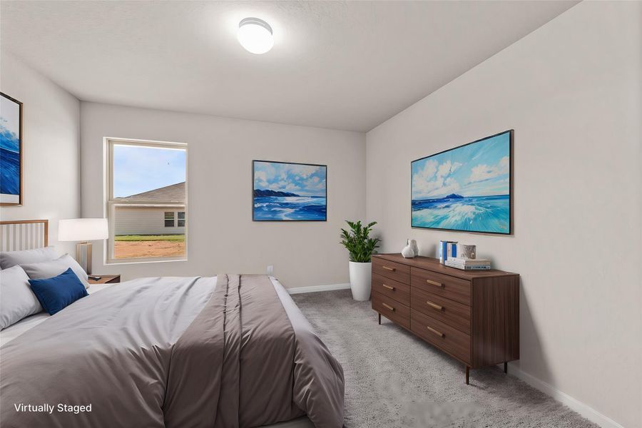 A well-lit bedroom provides a serene escape, offering comfort and style for restful nights.