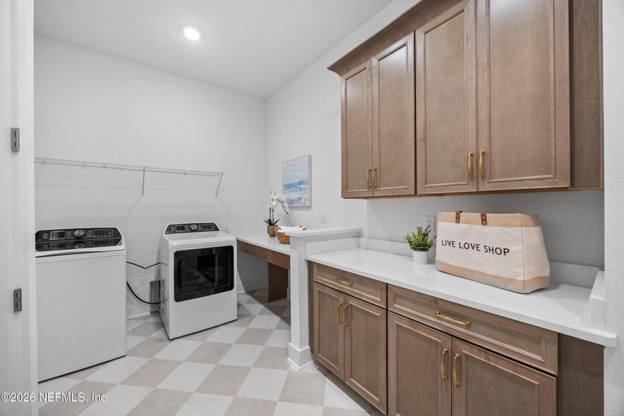 Furnished interior view inside a new home in Oak Grove at SilverLeaf 60’, St. Augustine (Image 32).