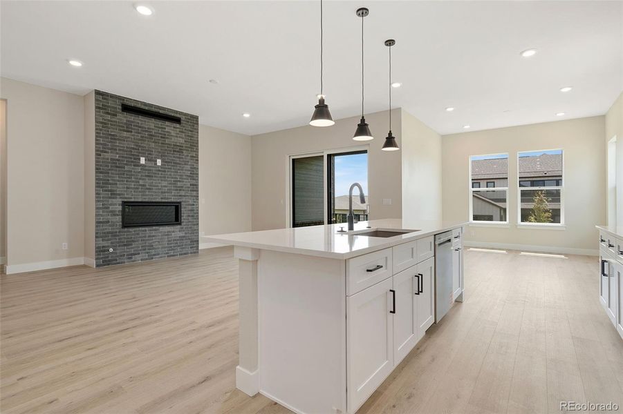 Furnished interior view inside a new home in Kitchel Lake at Serratoga Falls, Timnath (Image 9).