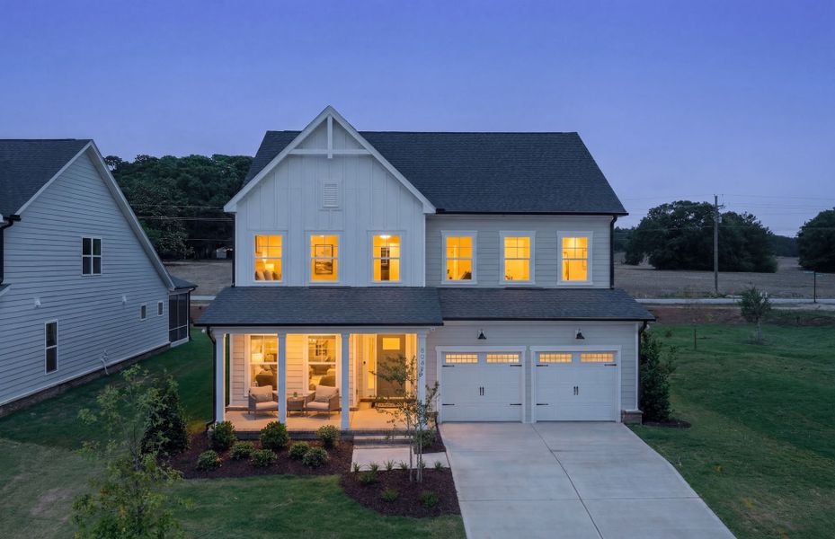 Representative exterior photo of a completed home built from the Continental by Pulte Homes in The Preserve at Marks Creek, Knightdale, NC (Image 19). Representative exterior photo of a completed home built from the Continental by Pulte Homes in The Preserve at Marks Creek, Knightdale, NC (Image 19).