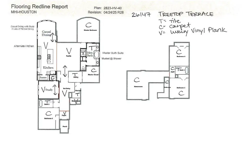2D floor plan layout of this home in Wildtree, Magnolia, TX (Image 5).