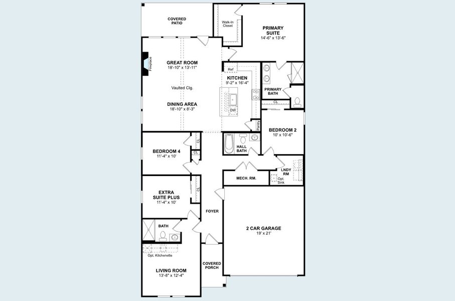 2D floor plan layout of this home in Aspire at Noble Ridge, Howe, TX (Image 5). 2D floor plan layout of this home in Aspire at Noble Ridge, Howe, TX (Image 5).