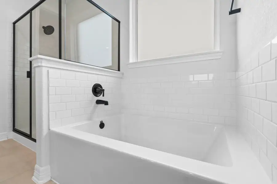 Primary bathroom. Sample product photo. Actual exterior and interior selections may vary by homesite. Photo may be virtually staged. Primary bathroom. Sample product photo. Actual exterior and interior selections may vary by homesite. Photo may be virtually staged.