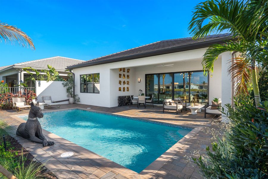 Representative exterior details of a home built from the Vienna Grande by GL Homes in Valencia Del Mar (55+), Boynton Beach (Image 4).