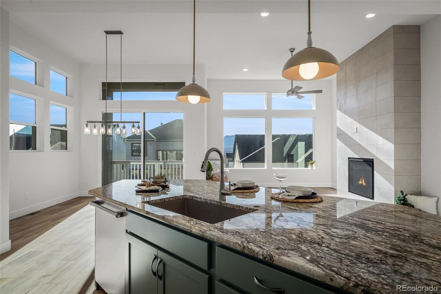 Furnished interior view inside a new home in Cloverleaf - Pinnacle Collection, Monument (Image 18).
