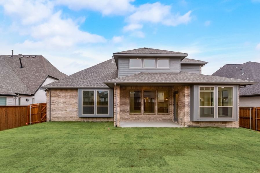 Representative exterior details of a home built from the Ames - SH 5254 by Shaddock Homes in Grand Oaks at Green Meadows - 60', Celina (Image 4). Representative exterior details of a home built from the Ames - SH 5254 by Shaddock Homes in Grand Oaks at Green Meadows - 60', Celina (Image 4).