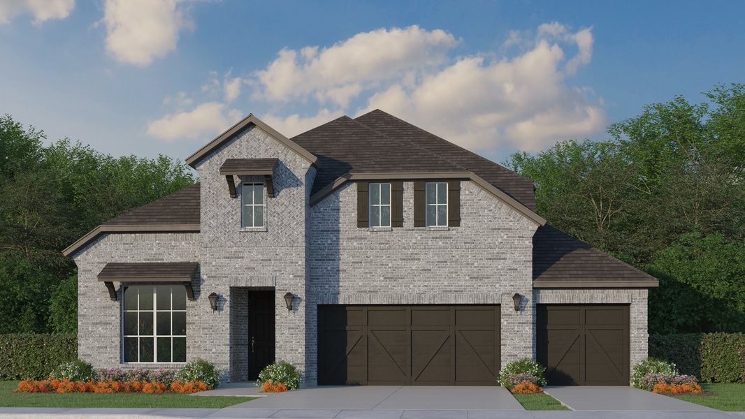 Plan 1536 Elevation B with 3rd Car Garage