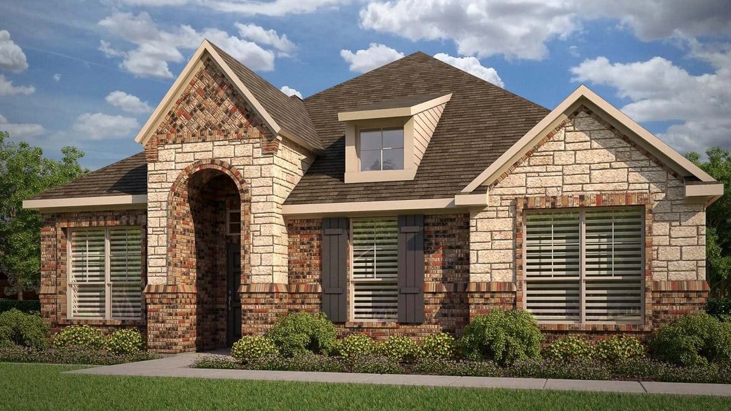 Elevation B with Stone | Concept 2086 at Redden Farms - Classic Series in Midlothian, TX by Landsea Homes