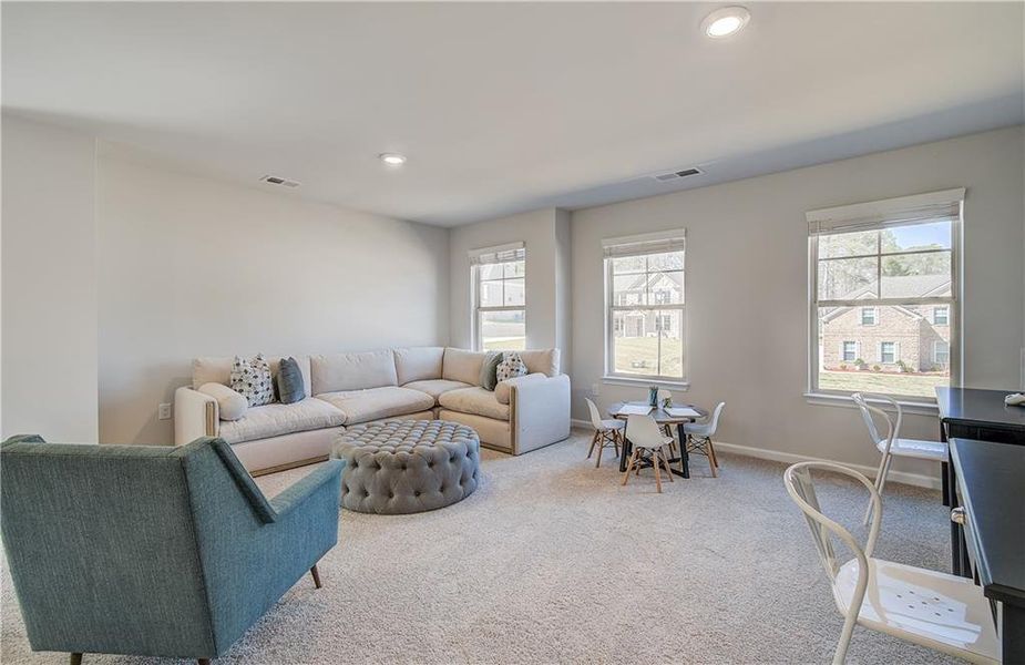 Furnished interior view inside a new home in Cambria at Traditions, Hampton (Image 25). Furnished interior view inside a new home in Cambria at Traditions, Hampton (Image 25).