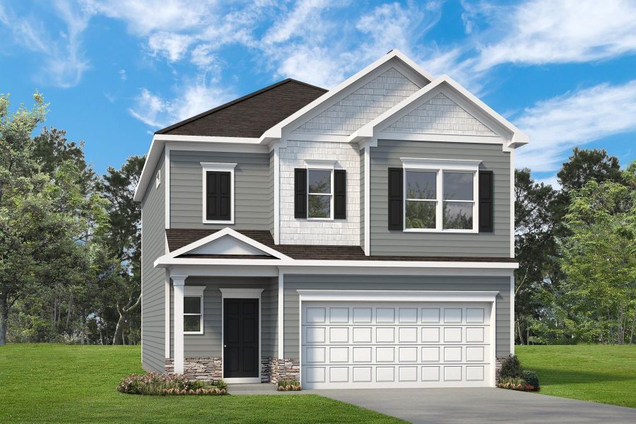 Front exterior of a new home in Jackson Hills, Clarksville, TN, highlighting curb appeal (Image 1). Front exterior of a new home in Jackson Hills, Clarksville, TN, highlighting curb appeal (Image 1).