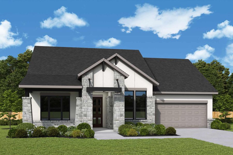 Representative exterior photo of a completed home built from the The Addison by David Weekley Homes in La Cima, San Marcos, TX (Image 1). Representative exterior photo of a completed home built from the The Addison by David Weekley Homes in La Cima, San Marcos, TX (Image 1).
