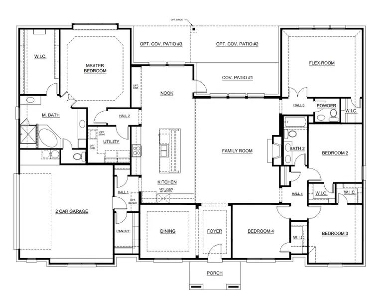 2D floor plan layout for the Concept 2978 by Landsea Homes in Paloma Ranch, Justin, TX (Image 3).
