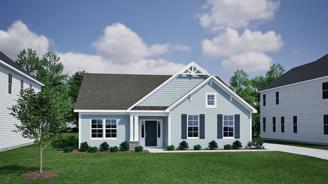 Representative exterior photo of a completed home built from the Allerton - Premier Collection by Mungo Homes in Arcadia, Myrtle Beach, SC (Image 2).
