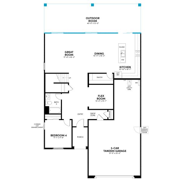 Floor 1: Outdoor Room Extension Option