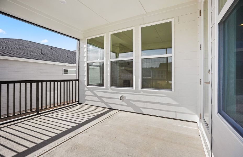 Exterior details and patio area of a home in Carolina Riverside, Belmont (Image 23).
