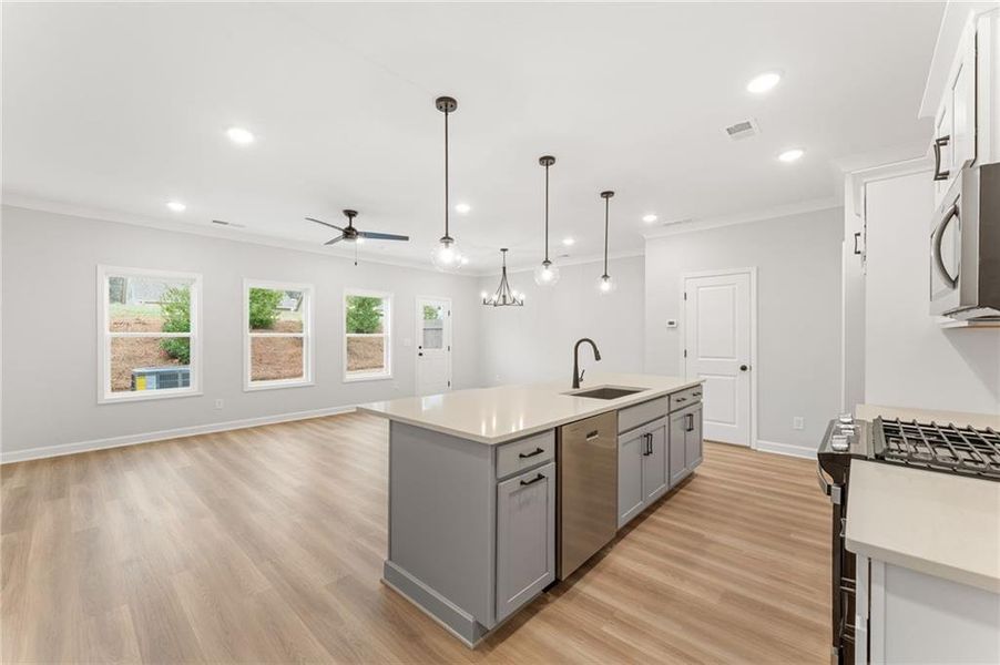 Furnished interior view inside a new home in Bluffs at Bells Ferry, Marietta (Image 5).
