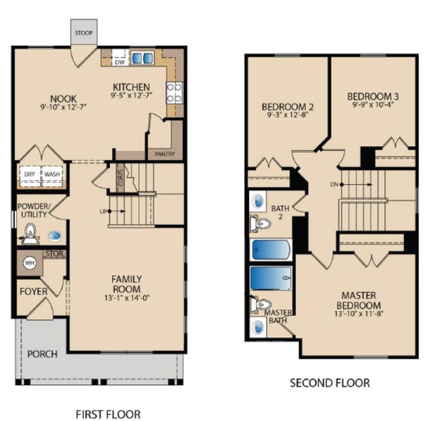 2D floor plan layout for the Pecan by Pacesetter Homes in Blanco Vista, San Marcos, TX (Image 4).