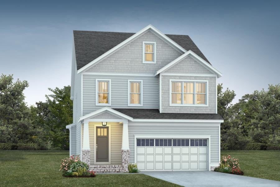 Representative exterior photo of a completed home built from the Meadowmont by Homes by Dickerson in Wendell Falls, Wendell, NC (Image 1). Representative exterior photo of a completed home built from the Meadowmont by Homes by Dickerson in Wendell Falls, Wendell, NC (Image 1).