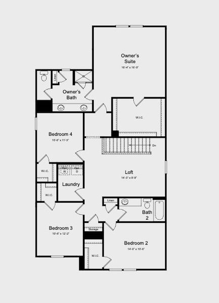 2D floor plan layout for the Quincy by Taylor Morrison in Eagle Trace, Wendell, NC (Image 5).