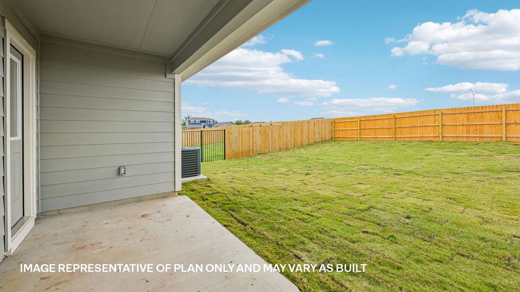 Exterior details and patio area of a home in Trails at Wildhorse, Austin (Image 4). Exterior details and patio area of a home in Trails at Wildhorse, Austin (Image 4).