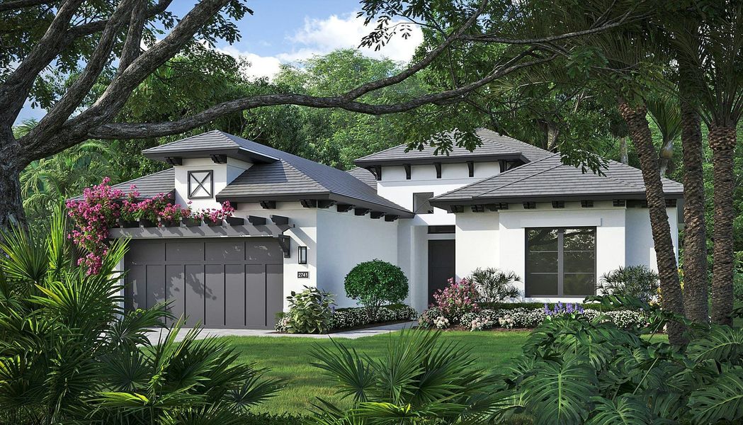 2D floor plan layout for the Azure by GHO Homes in Seaglass, Vero Beach, FL (Image 6).