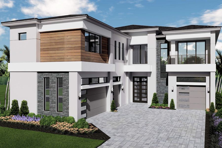 Representative exterior photo of a completed home built from the Santorini by GL Homes in Lotus Edge, Boca Raton, FL (Image 13).