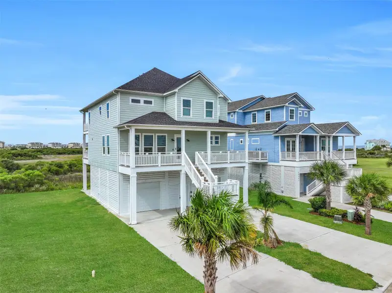 Front exterior of a new home in , Galveston, TX, highlighting curb appeal (Image 2). Front exterior of a new home in , Galveston, TX, highlighting curb appeal (Image 2).