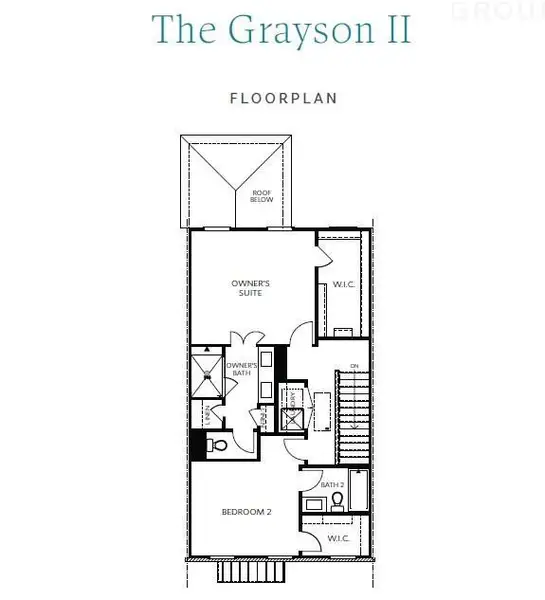 2D floor plan layout of this home in Waterside Townhomes, Peachtree Corners, GA (Image 3).