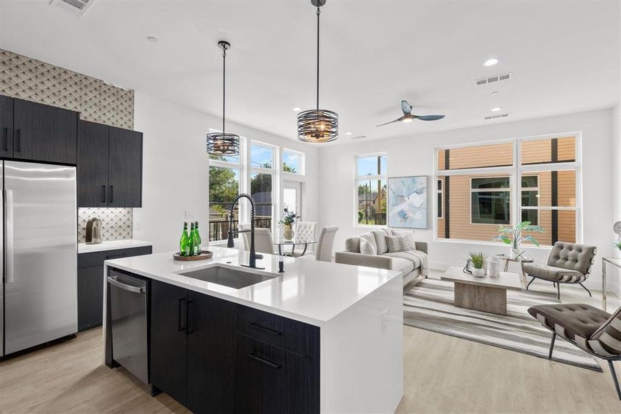 Furnished interior view inside a new home in , Dallas (Image 13).