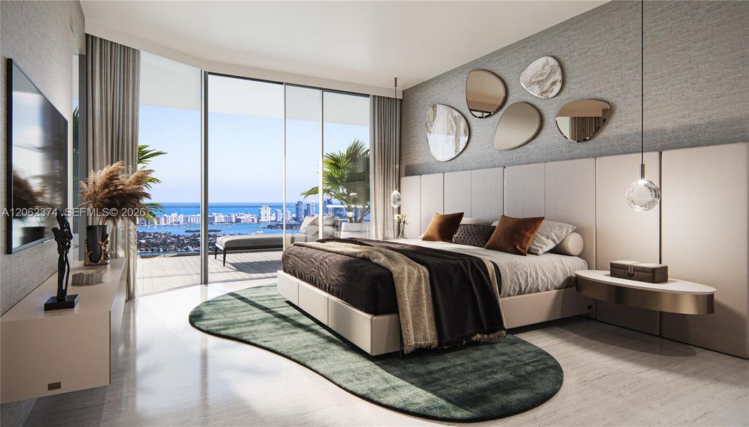 Furnished interior view inside a new home in , Miami (Image 6).