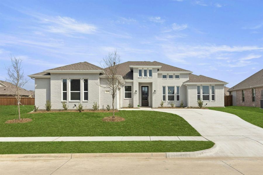 Front exterior of a new home in Kentsdale Farms, DeSoto, TX, highlighting curb appeal (Image 25). Front exterior of a new home in Kentsdale Farms, DeSoto, TX, highlighting curb appeal (Image 25).