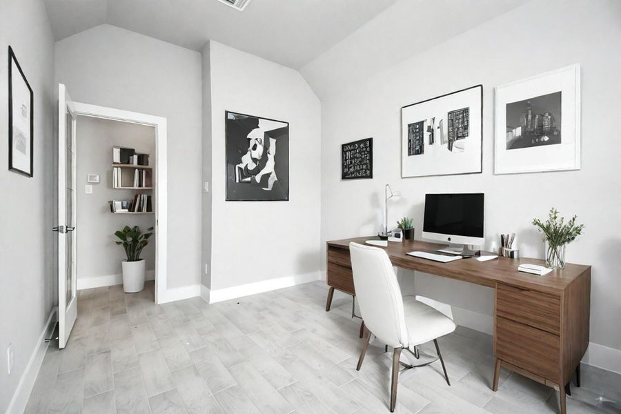 Virtually Staged - Home Office. Sample photo of completed home with similar floor plan. Actual colors and selections may vary. Virtually Staged - Home Office. Sample photo of completed home with similar floor plan. Actual colors and selections may vary.