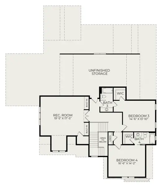 2D floor plan layout of this home in Corbett Landing, Pittsboro, NC (Image 3).