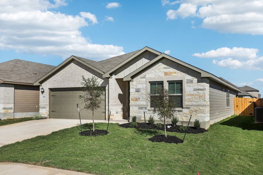 Front exterior of the Oleander floorplan at a Meritage Homes community. Front exterior of the Oleander floorplan at a Meritage Homes community.